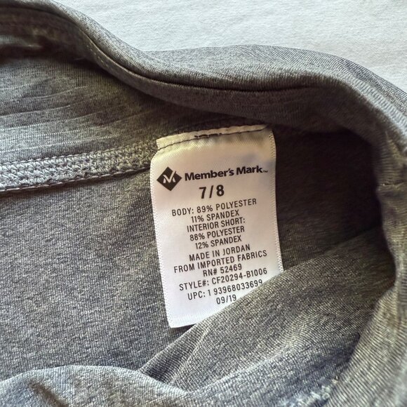 Gray Members Mark Active Girl 7/8 Tiered Athletic Skort With Built-In Shorts - Picture 5 of 6